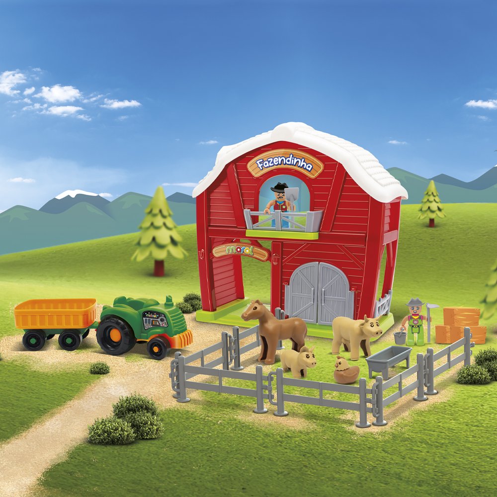 Fazendinha Infantil Com Trator Animais - Maral